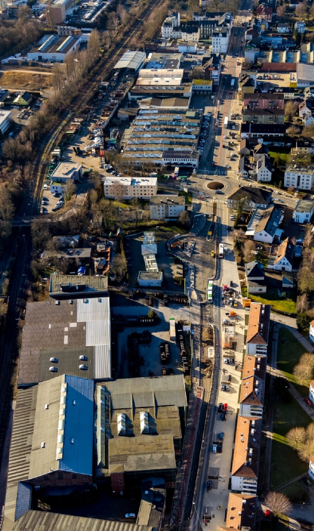 Luftbild Gevelsberg - Mischbebauung der Wohngebiets- und Gewerbeflächen in Gevelsberg im Bundesland Nordrhein-Westfalen, Deutschland