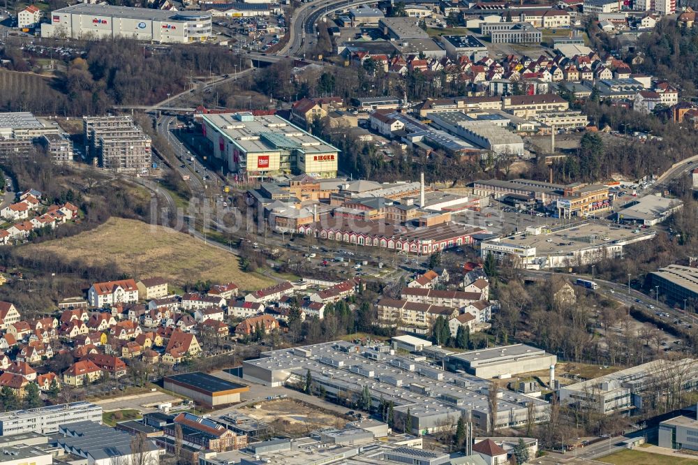Luftbild Reutlingen - Mischbebauung der Wohngebiets- und Gewerbeflächen in Reutlingen im Bundesland Baden-Württemberg, Deutschland