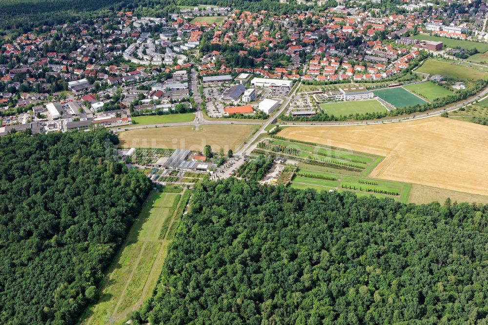 Luftbild Neuried - Mischbebauung der Wohngebiets- und Gewerbeflächen im Süden von Neuried in Neuried im Bundesland Bayern, Deutschland