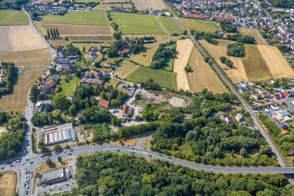 Luftbild Hamm - Mischbebauung der Wohngebiets- und Gewerbeflächen zwischen der Straße Ostdorf und Werler Straße in Hamm im Bundesland Nordrhein-Westfalen, Deutschland