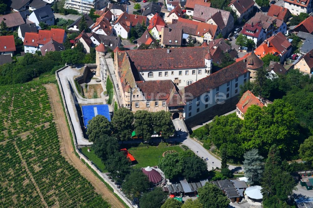 Luftbild Untergruppenbach - Mittelalterliche Burg Stettenfels in Untergruppenbach im Bundesland Baden-Württemberg, Deutschland