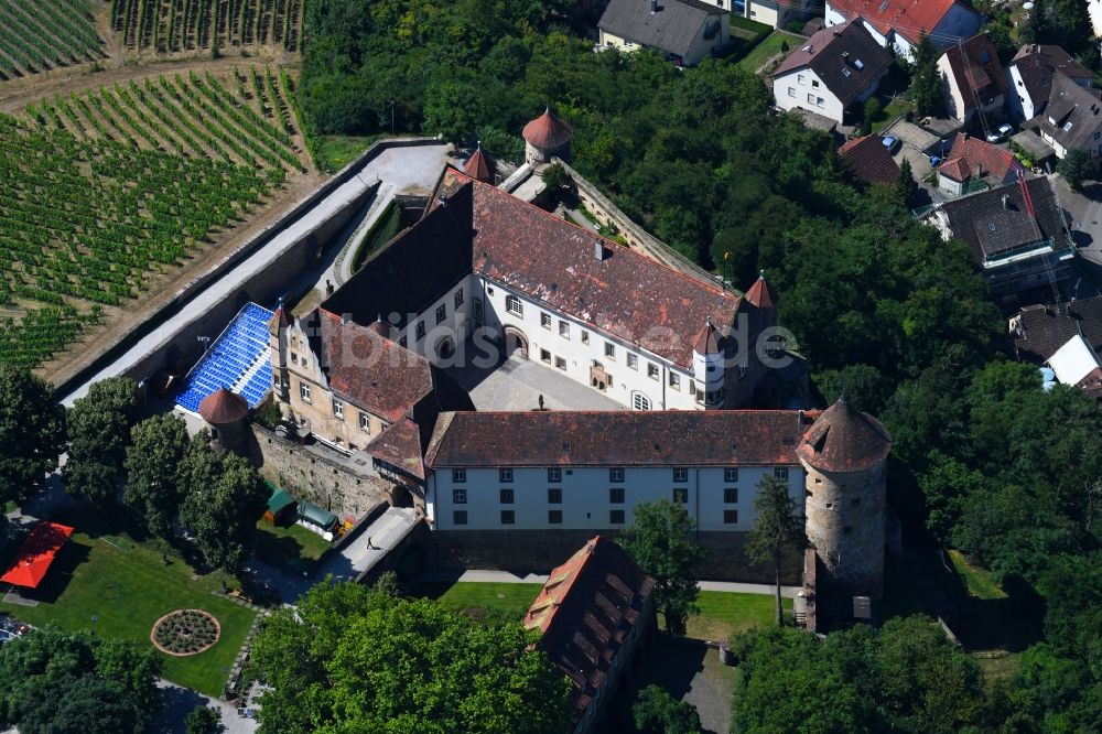 Luftaufnahme Untergruppenbach - Mittelalterliche Burg Stettenfels in Untergruppenbach im Bundesland Baden-Württemberg, Deutschland