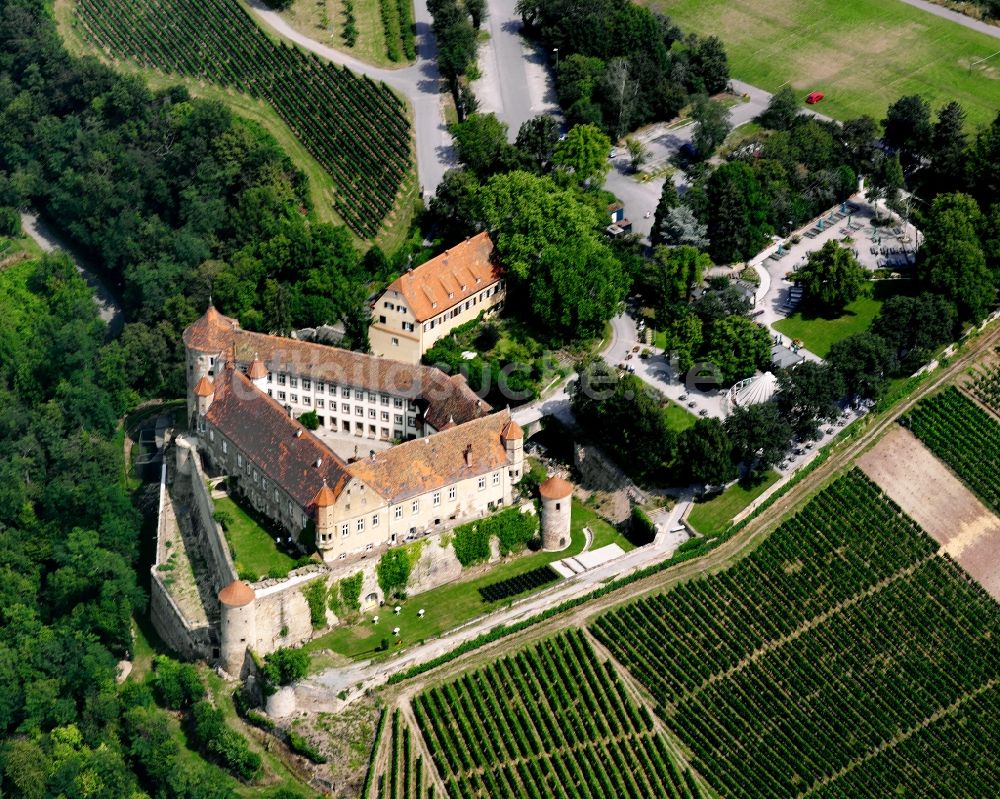 Luftbild Untergruppenbach - Mittelalterliche Burg Stettenfels in Untergruppenbach im Bundesland Baden-Württemberg, Deutschland