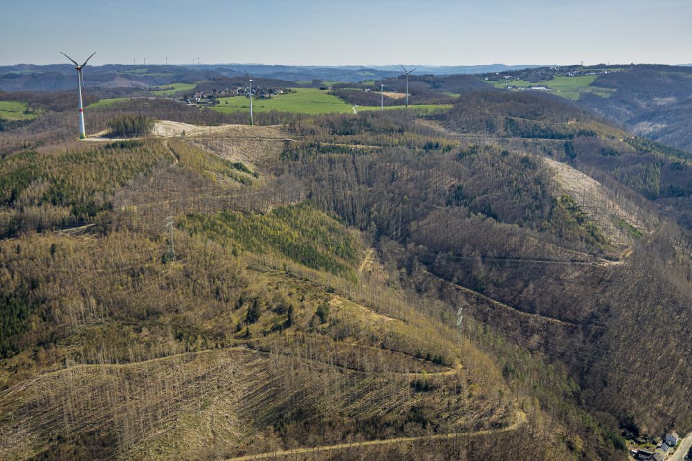 Nahmer von oben - Mittelgebirgslandschaft in Nahmer im Bundesland Nordrhein-Westfalen, Deutschland
