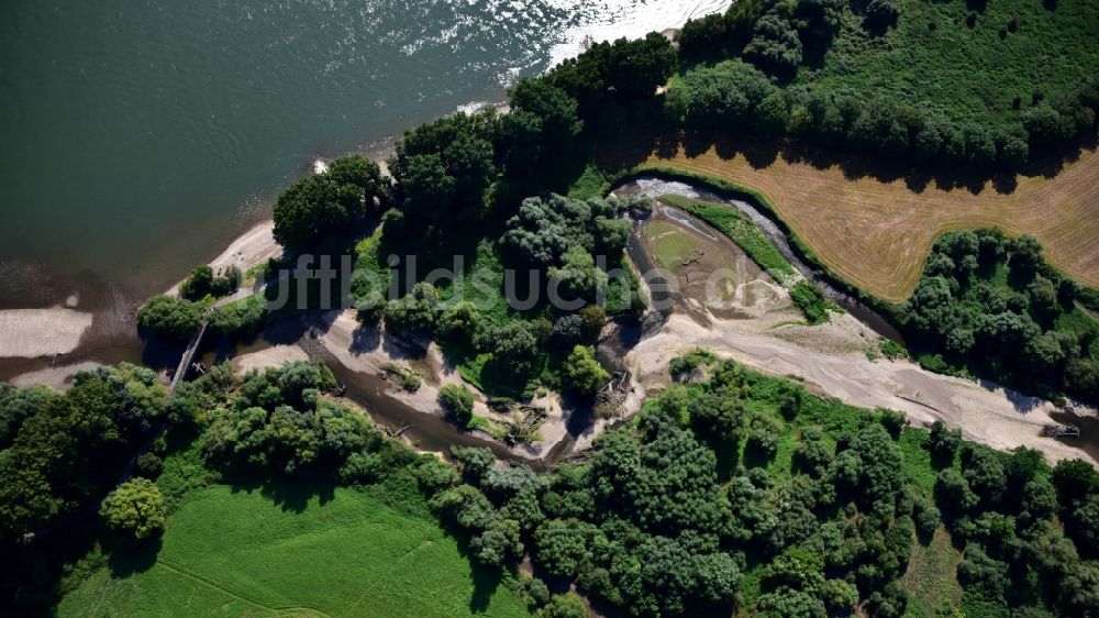 Luftaufnahme Remagen - Mündungsbereich der Ahr in den Rhein im Bundesland Rheinland-Pfalz, Deutschland