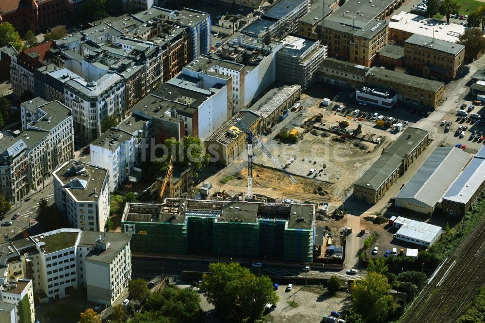 Luftbild Magdeburg - Modernisierung und Neubau eines Gebäudekomplex der Polizei Polizeiinspektion in Magdeburg im Bundesland Sachsen-Anhalt, Deutschland