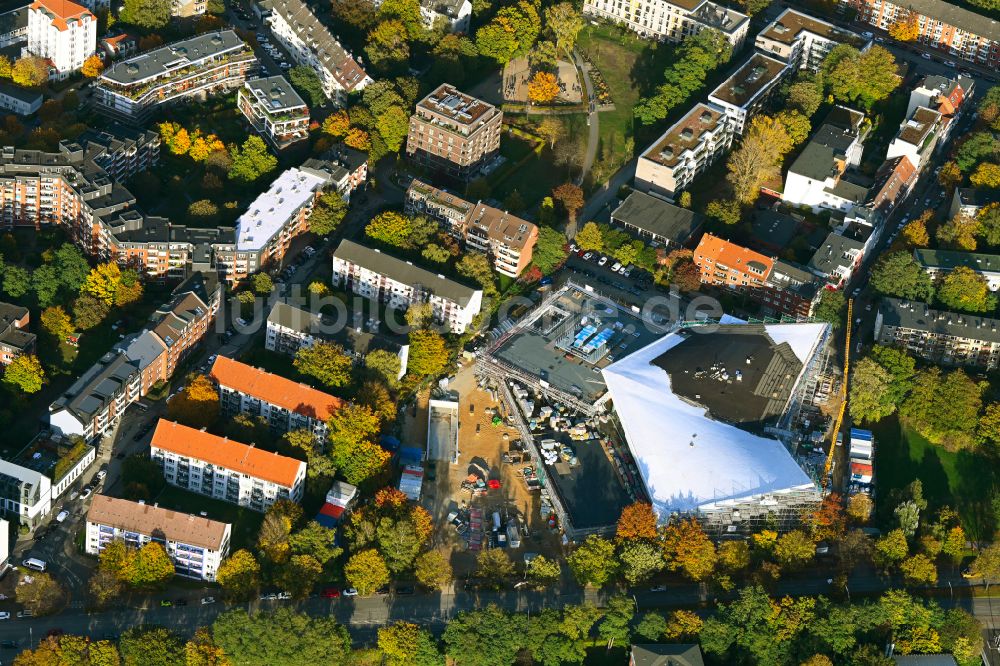 Hamburg aus der Vogelperspektive: Modernisierung der Schwimmhalle Alster-Schwimmhalle im Ortsteil Hohenfelde in Hamburg, Deutschland