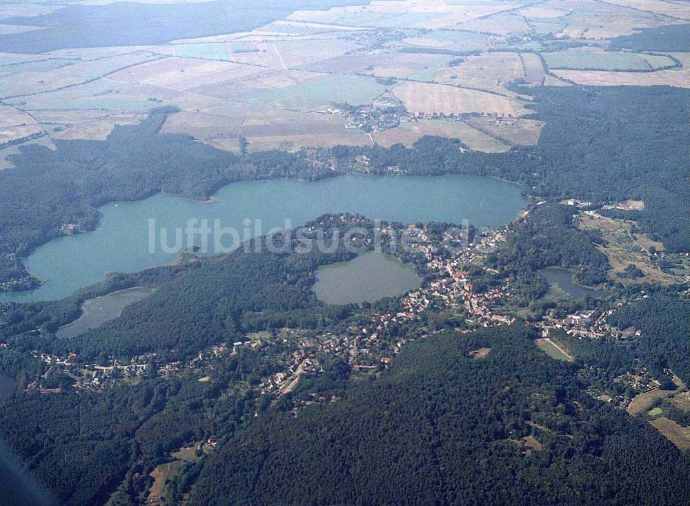 Buckow / Märkische Schweiz aus der Vogelperspektive: Märkische Schweiz bei Buckow aus einer Flughöhe von 4000 ft GND