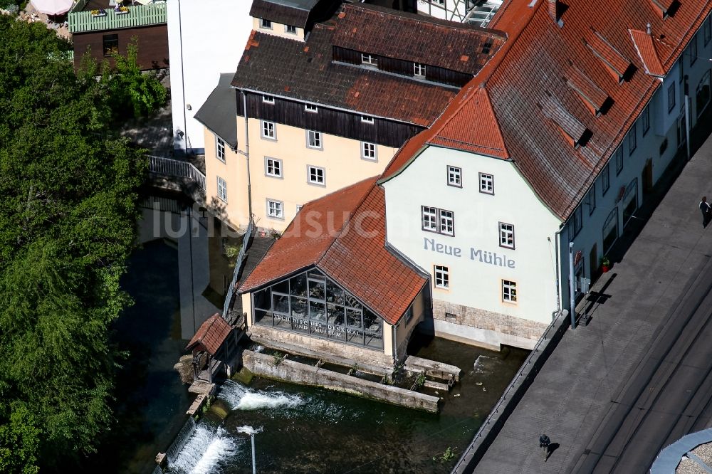 Luftaufnahme Erfurt - Museum Neue Mühle an der Schössserbrücke in Erfurt im Bundesland Thüringen, Deutschland