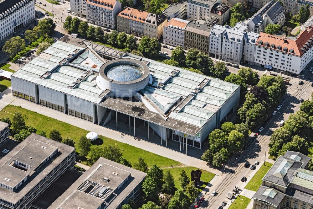 Luftaufnahme München - Museum Pinakothek der Moderne in München Maxvorstadt im Bundesland Bayern