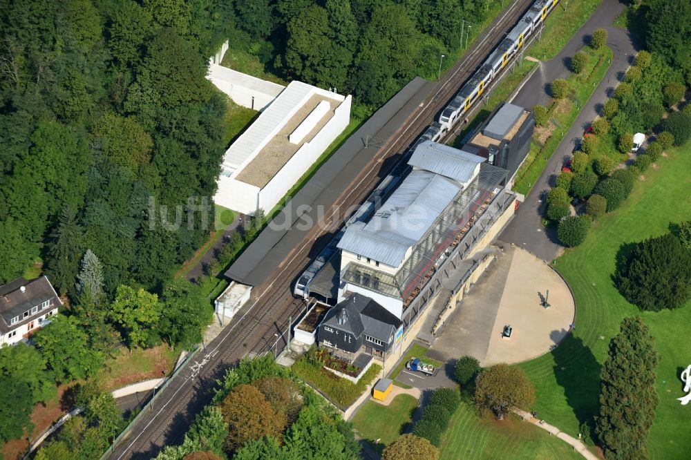 Luftbild Remagen - Museums- Gebäude- Ensemble Arp Museum Bahnhof Rolandseck in Remagen im Bundesland Rheinland-Pfalz, Deutschland