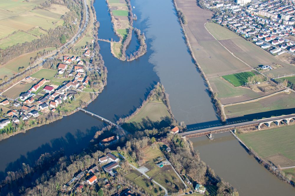 Luftbild Sinzing - Naabmündung in Sinzing im Bundesland Bayern, Deutschland