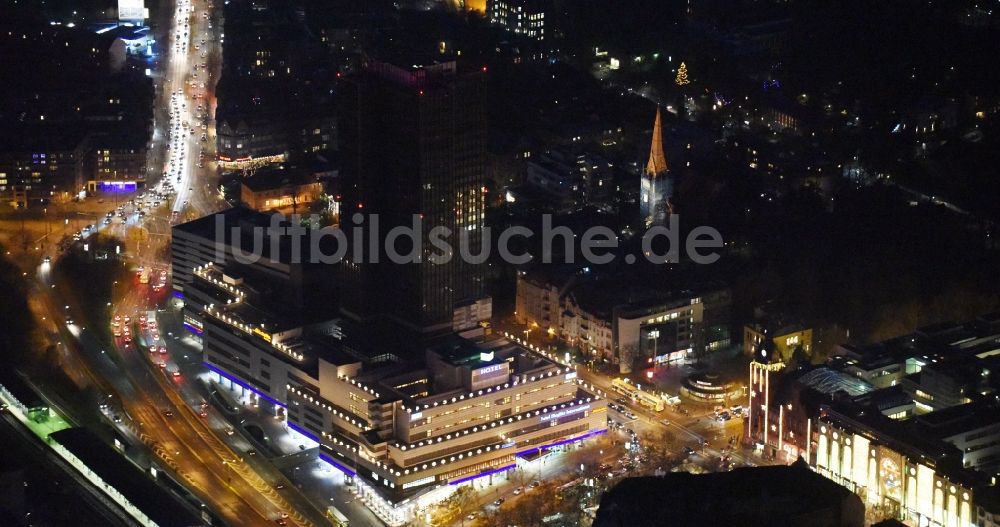 Luftbild Berlin - Nachluftbild vom Leerstehendem Hochhaus Steglitzer Kreisel in Berlin- Steglitz