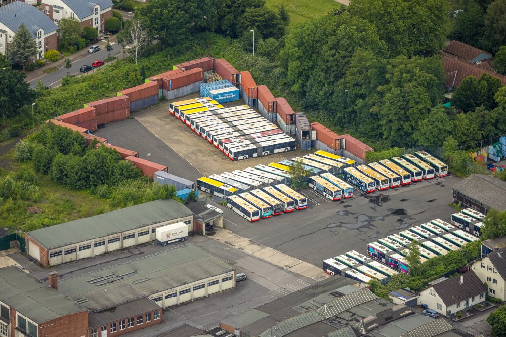 Luftbild Hamm - Nahverkehrs- und Bus- Depot der Städtischen Verkehrsbetriebe am Hellweg in Hamm im Bundesland Nordrhein-Westfalen, Deutschland