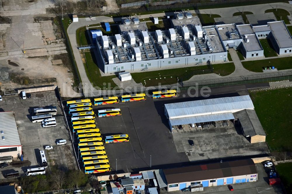 Luftaufnahme Leipzig - Nahverkehrs- und Bus- Depot der Städtischen Verkehrsbetriebe im Ortsteil Neulindenau in Leipzig im Bundesland Sachsen, Deutschland
