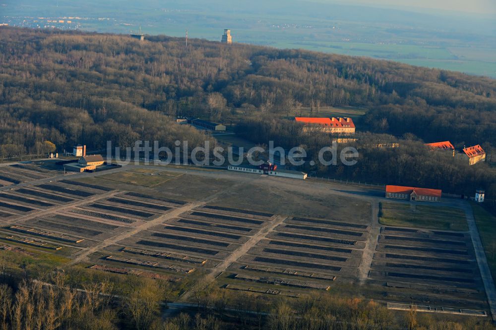 Luftbild Weimar - Nationale Mahn- und Gedenkstätte der DDR Buchenwald im Ortsteil Ettersberg in Weimar im Bundesland Thüringen, Deutschland