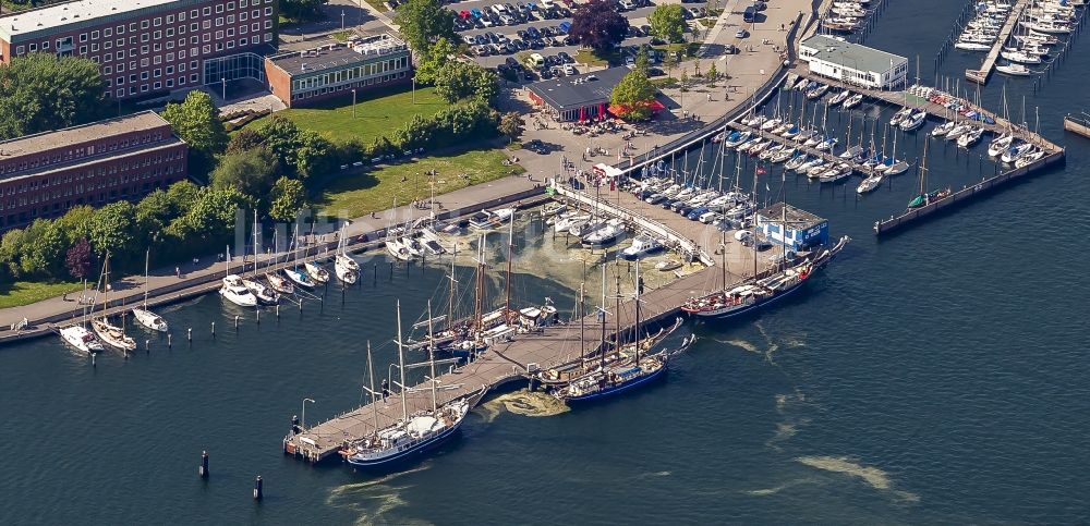 Luftbild Kiel - Natur- Phänomen im Bootshafen Düsternbrook in Kiel im Bundesland Schleswig-Holstein, Deutschland