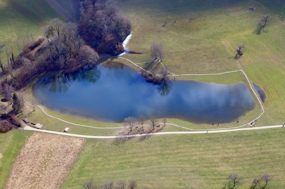 Schopfheim aus der Vogelperspektive: Naturdenkmal Eichener See in der Karstlandschaft des Dinkelberg bei Schopfheim im Bundesland Baden-Württemberg