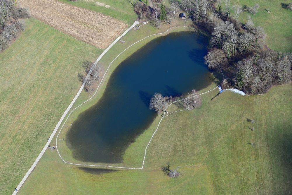 Luftaufnahme Schopfheim - Naturdenkmal Eichener See in der Karstlandschaft des Dinkelberg bei Schopfheim im Bundesland Baden-Württemberg