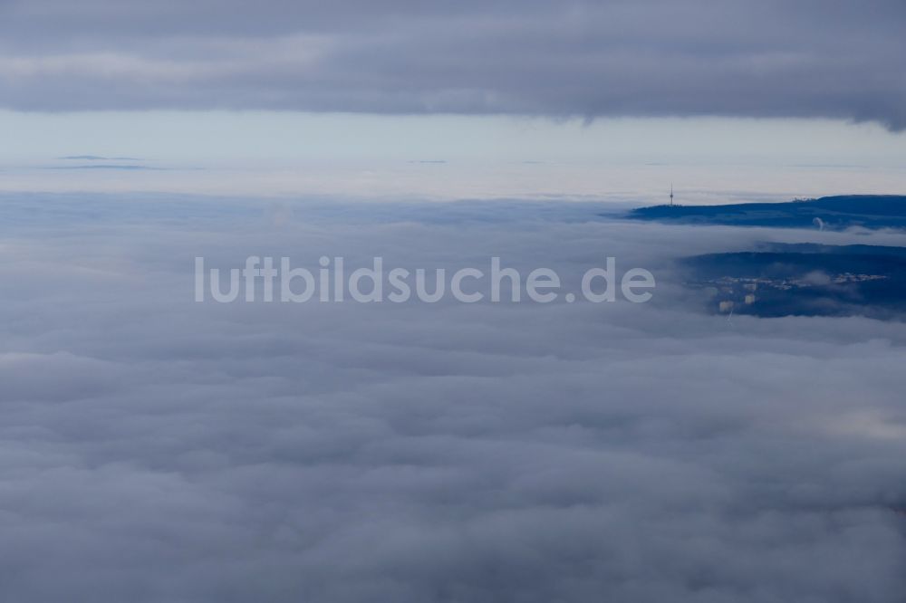 Luftbild Göttingen - Nebel- und Wolken- Schicht in Göttingen im Bundesland Niedersachsen, Deutschland