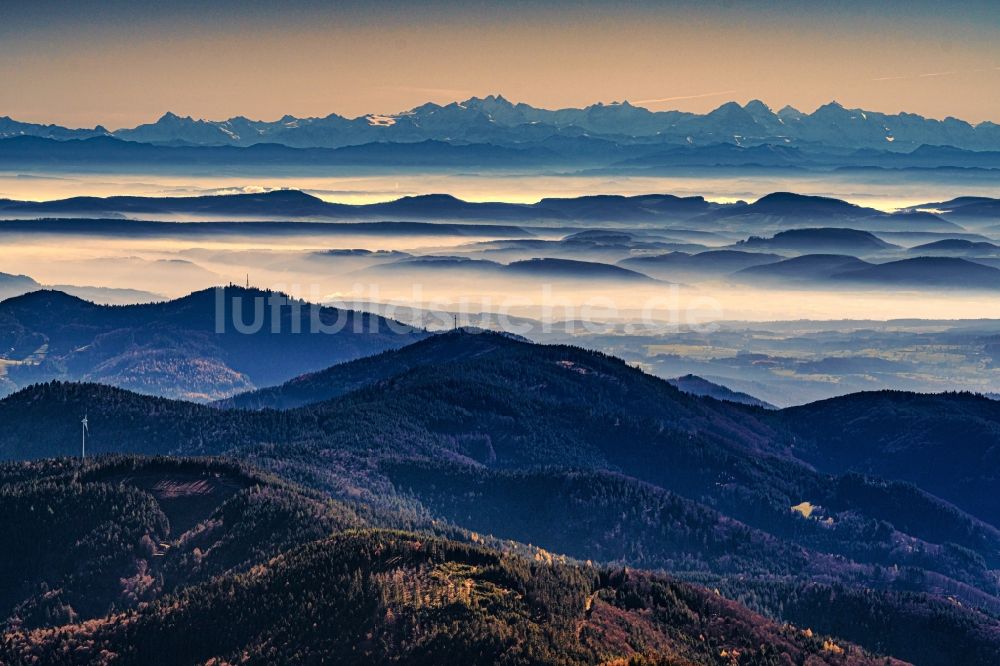 Rheinfelden (Baden) von oben - Nebel- und Wolken- Schicht im Südschwarzwald (Baden) im Bundesland Baden-Württemberg, Deutschland