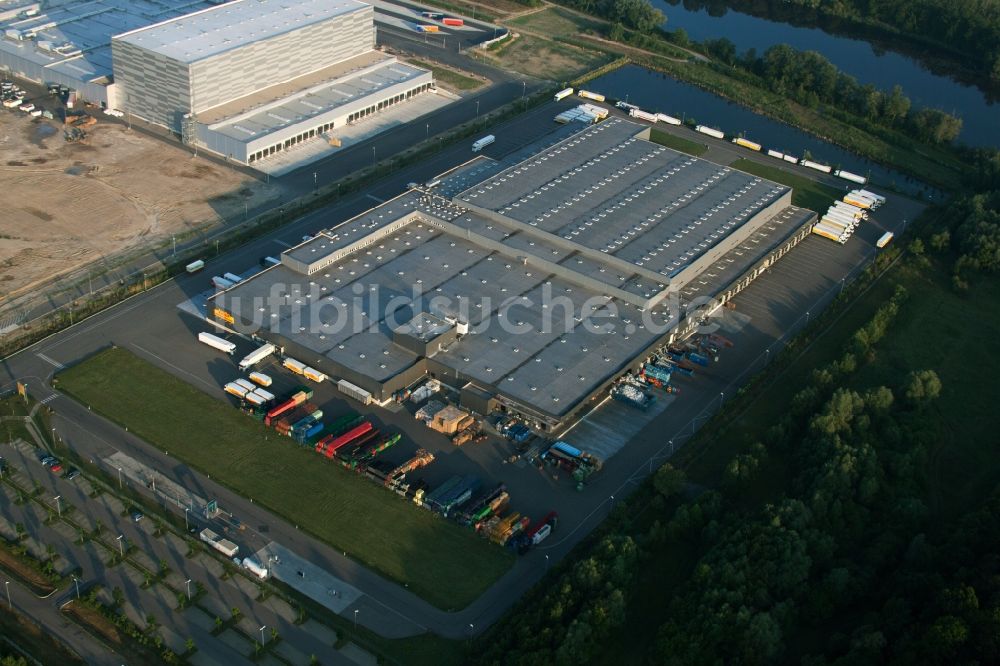 Luftaufnahme Wörth am Rhein - Netto Logistikcenter im Industriegebiet Oberwald in Wörth am Rhein im Bundesland Rheinland-Pfalz