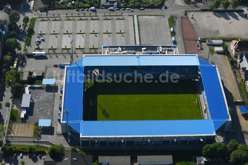 Chemnitz von oben - Neubau der ARENA - CFC - Stadion in Chemnitz im Bundesland Sachsen