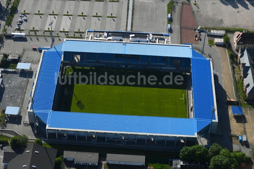 Chemnitz aus der Vogelperspektive: Neubau der ARENA - CFC - Stadion in Chemnitz im Bundesland Sachsen