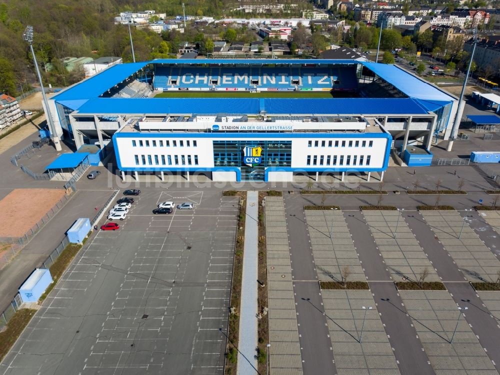 Luftbild Chemnitz - Neubau der ARENA - CFC - Stadion in Chemnitz im Bundesland Sachsen
