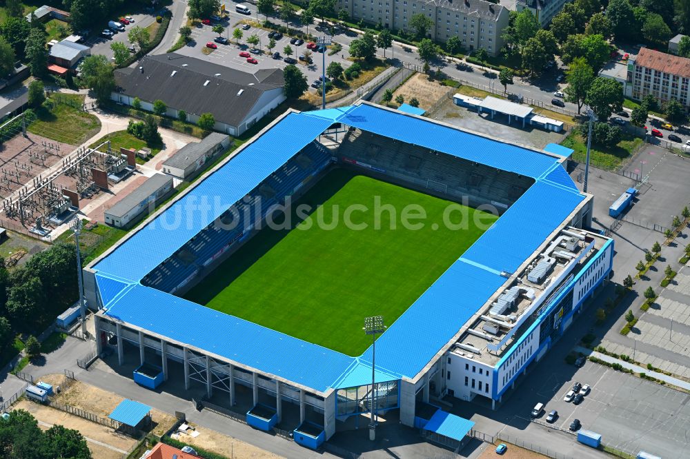 Luftaufnahme Chemnitz - Neubau der ARENA - CFC - Stadion in Chemnitz im Bundesland Sachsen