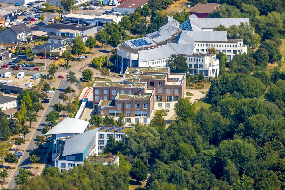 Witten von oben - Neubau- Baustelle des Erweiterungsbaus der Universität Witten-Herdecke in Witten im Bundesland Nordrhein-Westfalen, Deutschland
