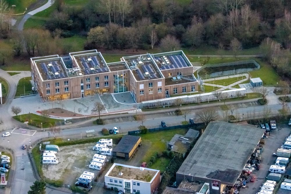 Luftbild Witten - Neubau- Baustelle des Erweiterungsbaus der Universität Witten-Herdecke in Witten im Bundesland Nordrhein-Westfalen, Deutschland