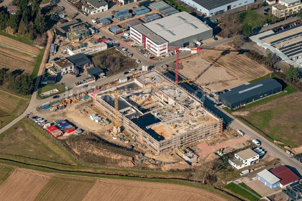 Luftbild Emmendingen - Neubau- Baustelle der Firma Sutter Medizintechnik in Emmendingen im Bundesland Baden-Württemberg, Deutschland