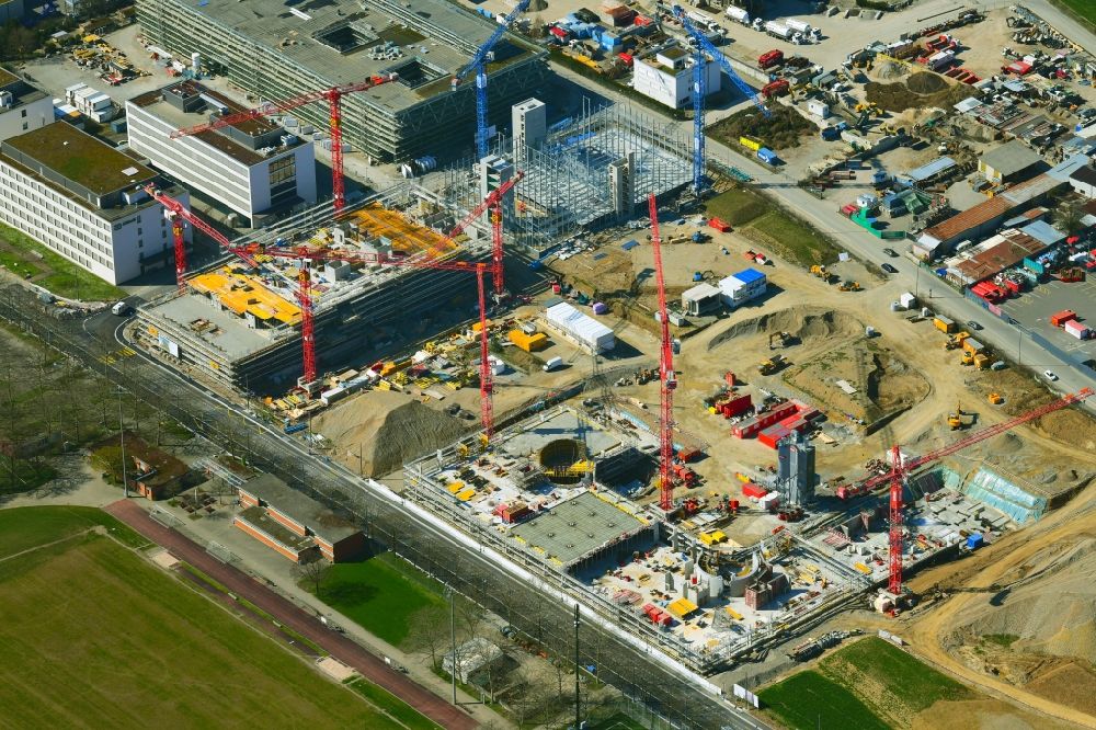 Luftbild Allschwil - Neubau- Baustelle im Gewerbegebiet BaseLink Areal in Allschwil im Kanton Basel-Landschaft, Schweiz