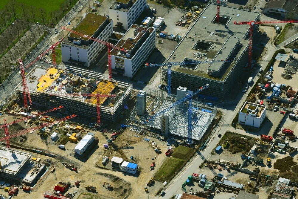 Luftaufnahme Allschwil - Neubau- Baustelle im Gewerbegebiet BaseLink Areal in Allschwil im Kanton Basel-Landschaft, Schweiz