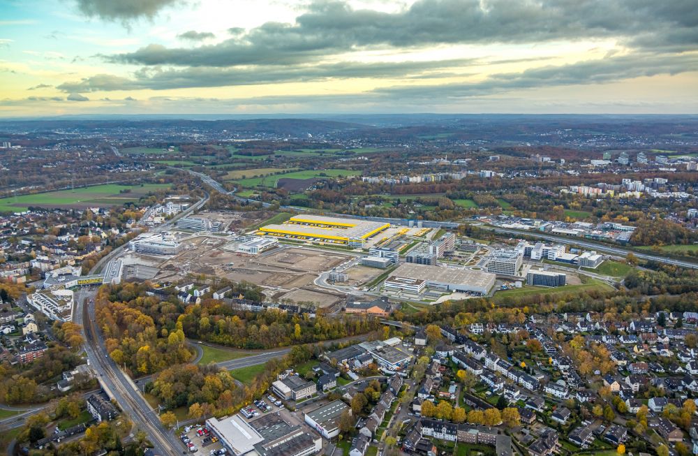 Luftbild Bochum - Neubau- Baustelle im Gewerbegebiet Entwicklungsgebiet MARK 517 im Ortsteil Laer in Bochum im Bundesland Nordrhein-Westfalen, Deutschland