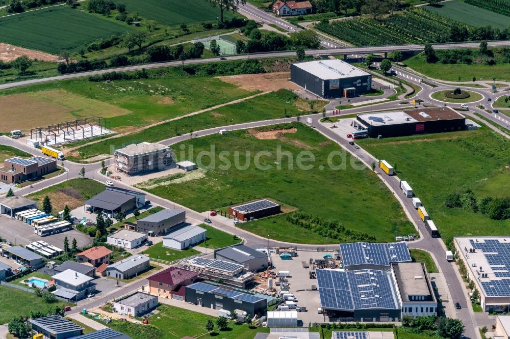 Luftbild Ettenheim - Neubau- Baustelle im Gewerbegebiet Ettenheim in Ettenheim im Bundesland Baden-Württemberg, Deutschland