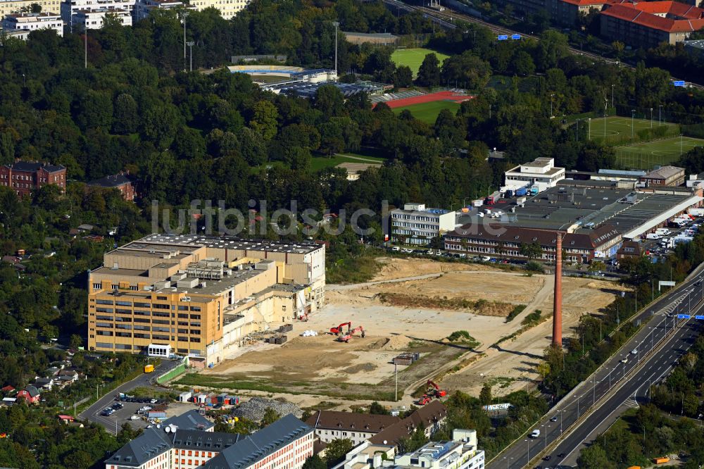 Luftbild Berlin - Neubau- Baustelle im Gewerbegebiet Gewerbehöfequartier Go West in Berlin, Deutschland