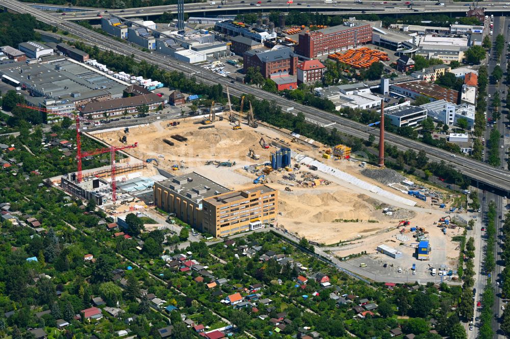 Luftaufnahme Berlin - Neubau- Baustelle im Gewerbegebiet Gewerbehöfequartier Go West in Berlin, Deutschland