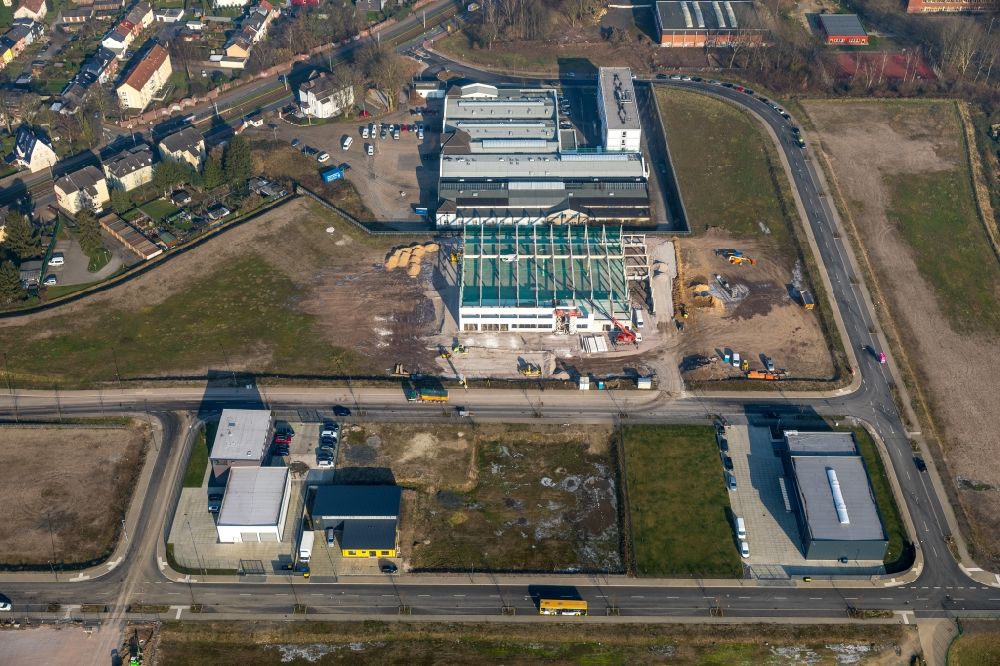 Luftbild Bochum - Neubau- Baustelle im Gewerbegebiet Am Hellweg in Bochum im Bundesland Nordrhein-Westfalen, Deutschland