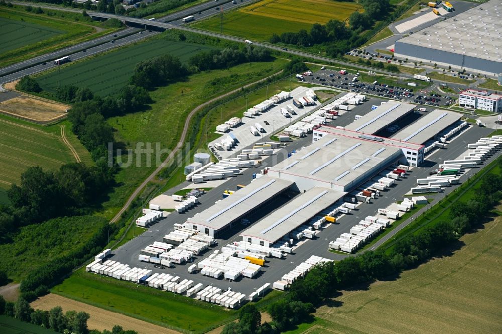 Luftaufnahme Hamm - Neubau- Baustelle im Gewerbegebiet InlogParc im Ortsteil Westerbönen in Hamm im Bundesland Nordrhein-Westfalen, Deutschland