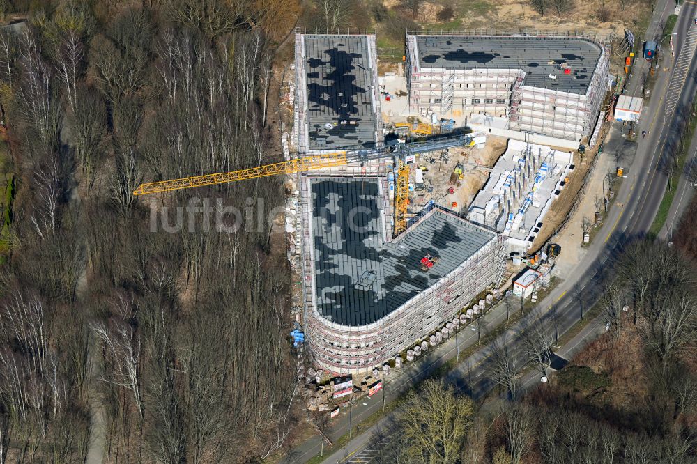 Berlin aus der Vogelperspektive: Neubau- Baustelle im Gewerbegebiet Karo Neun im Ortsteil Blankenburg in Berlin, Deutschland