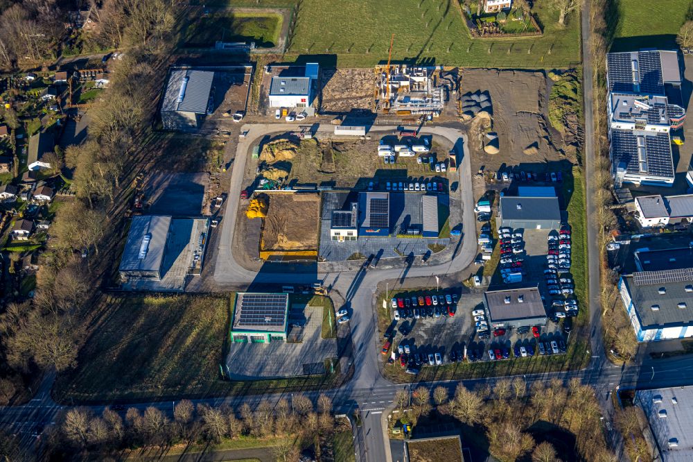 Luftaufnahme Kirchhellen - Neubau- Baustelle im Gewerbegebiet Im Pinntal in Kirchhellen im Bundesland Nordrhein-Westfalen, Deutschland