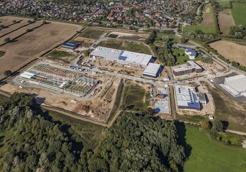 Luftbild Melsdorf - Neubau- Baustelle im Gewerbegebiet Rotenhof in Melsdorf im Bundesland , Deutschland
