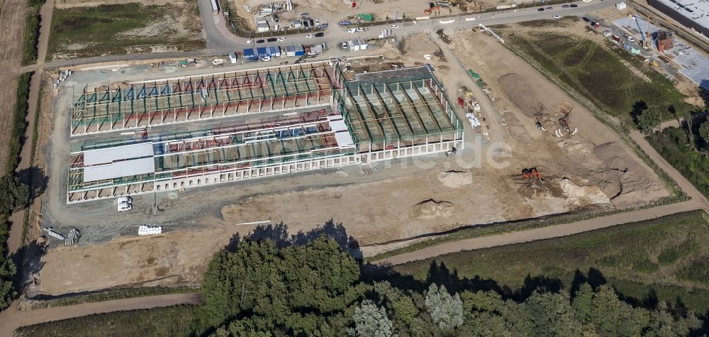 Luftaufnahme Melsdorf - Neubau- Baustelle im Gewerbegebiet Rotenhof in Melsdorf im Bundesland , Deutschland