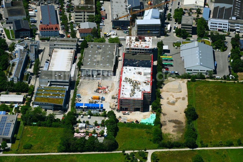 Luftbild München - Neubau- Baustelle im Gewerbegebiet an der Waldmeisterstraße in München im Bundesland Bayern, Deutschland