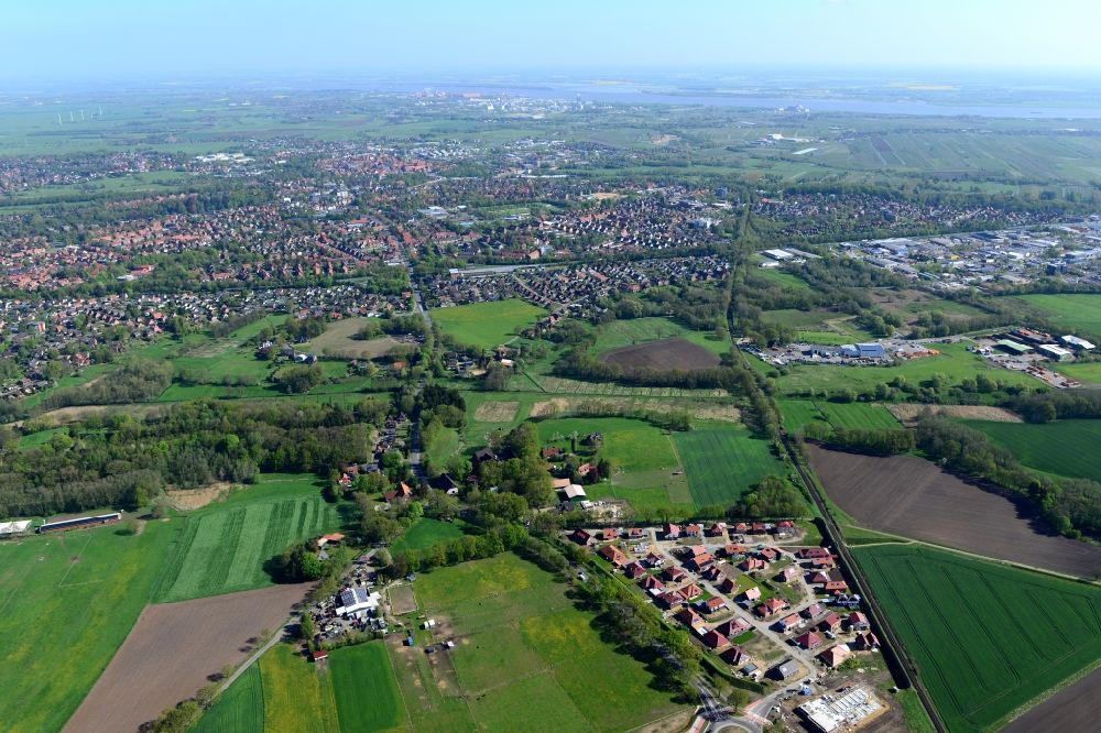 Luftaufnahme Stade - Neubau- Baustelle Heidesiedlung Riensförde in Stade im Bundesland Niedersachsen, Deutschland