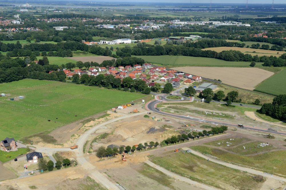 Stade aus der Vogelperspektive: Neubau- Baustelle Heidesiedlung Riensförde in Stade im Bundesland Niedersachsen, Deutschland