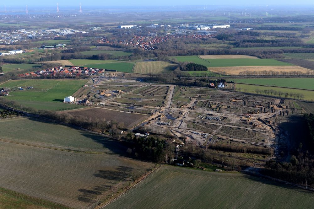 Stade von oben - Neubau- Baustelle Heidesiedlung Riensförde in Stade im Bundesland Niedersachsen, Deutschland