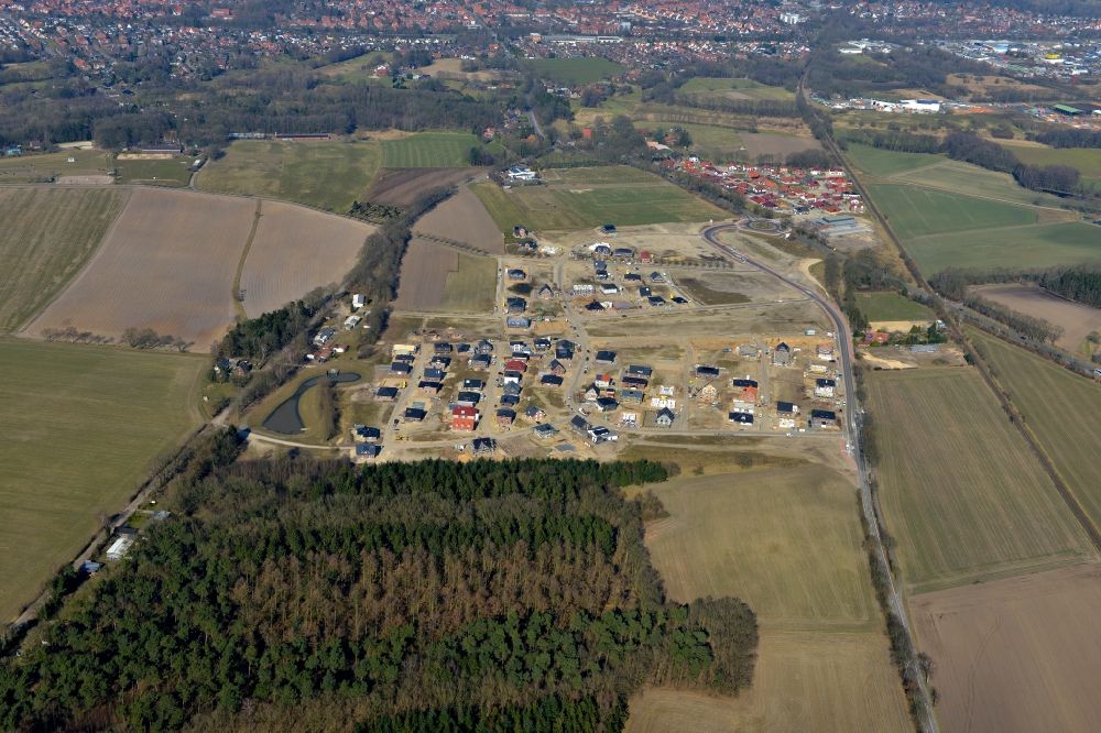 Luftbild Stade - Neubau- Baustelle Heidesiedlung Riensförde in Stade im Bundesland Niedersachsen, Deutschland